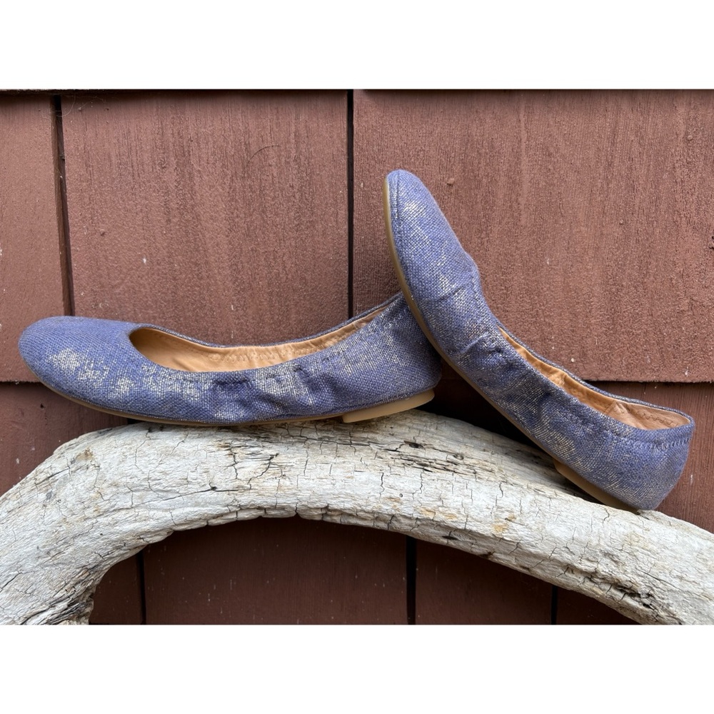 NWOT Lucky Brand Emmie blue metallic Stylish Women's Flats